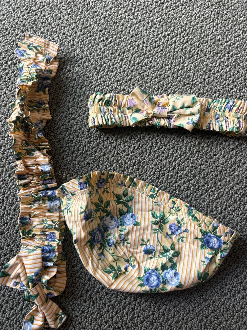 Longaberger Rose Trelis Garter & Slanted basket liner + extra needs elastic